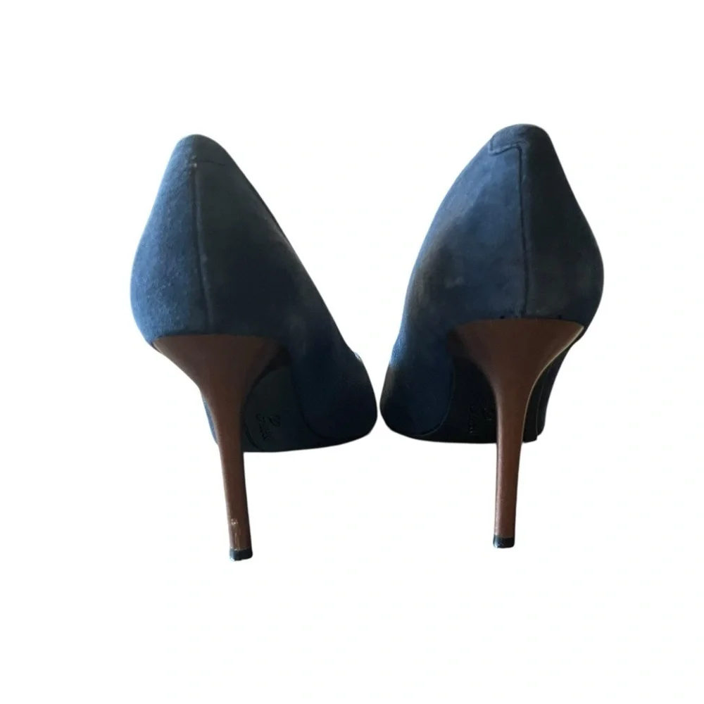Guess Women’s Blue Leather Suede Point Toe Stiletto Pump Heels Shoes Size 9.5M